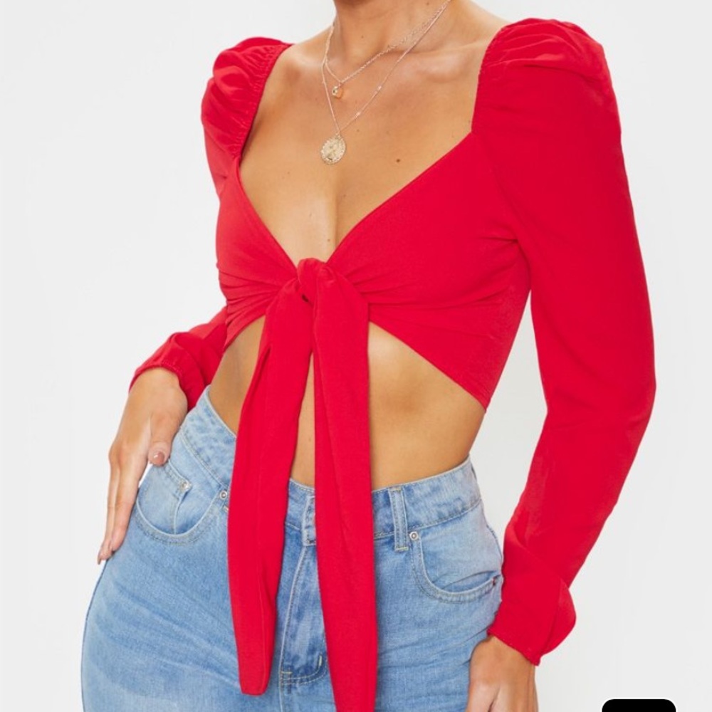 Red crop top